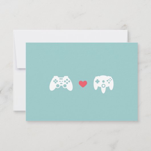 Gamer Controller Love Wedding RSVP (Achterkant)