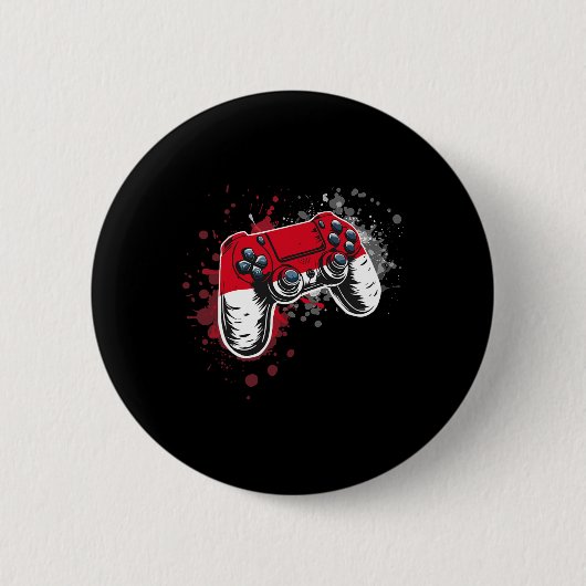 Gamer Controller Met Monaco Vlag Ronde Button 5,7 Cm (Voorkant)