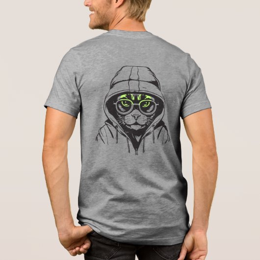Gamer Cool Cat Tri-Blend Shirt (Achterkant)