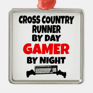 Gamer Cross Country Runner Metalen Ornament