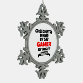 Gamer Cross Country Runner Tin Sneeuwvlok Ornament (Links)