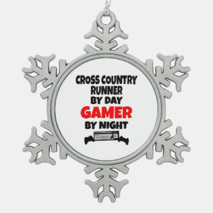 Gamer Cross Country Runner Tin Sneeuwvlok Ornament