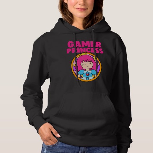 Gamer Cute Princess Video Game  For Her Hoodie (Voorkant)