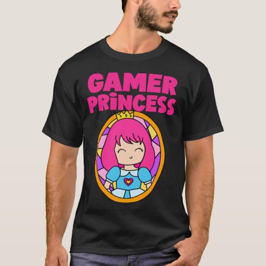 Gamer Cute Princess Video Game  For Her T-shirt (Voorkant)