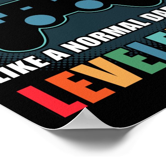 Gamer Dad Gift Normal Dad Leveled Up Fathers Day Poster (Hoek)