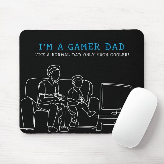 Gamer Dad | Monogram Vaderdag Muismat (Met muis)