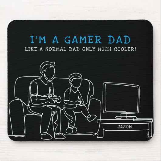 Gamer Dad | Monogram Vaderdag Muismat (Voorkant)