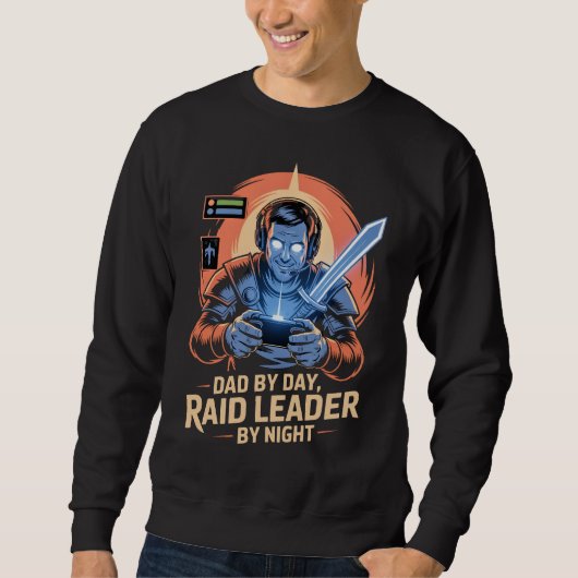 Gamer dad tshirt Dad by Day Raid Leader by Night (Voorkant)