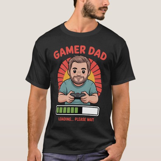 Gamer Dad tshirt for video game lovers and fathers (Voorkant)