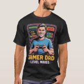 Gamer Dad Tshirt Level Maxed for Video Game Lovers (Voorkant)