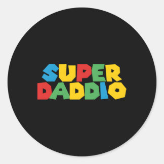 Gamer Daddio Super Papa van Ronde Sticker