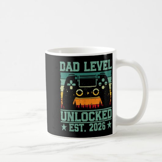 Gamer Daddy Dad Level Ontgrendeld Est 2026 Grappig Koffiemok (Rechts)