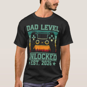 Gamer Daddy Dad Level Ontgrendeld Est 2026 Grappig T-shirt