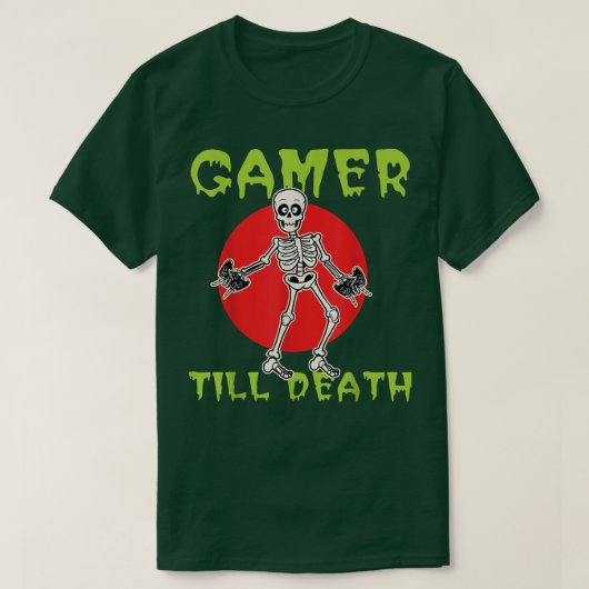 Gamer Death Skeleton grappen over humor computer c T-shirt (Design voorkant)