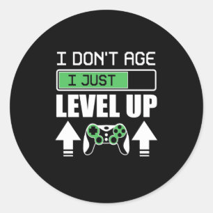 Gamer Do Not Age I Just Level Up Ronde Sticker