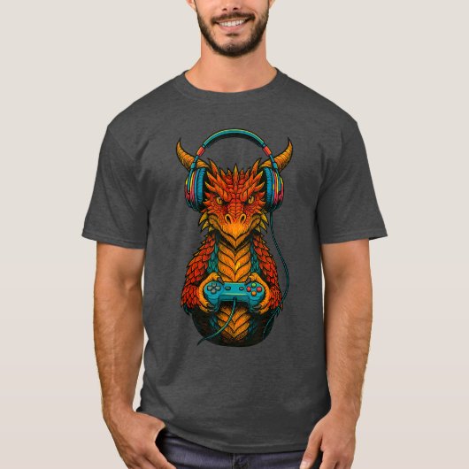 Gamer Dragon Gaming cadeau T-shirt (Voorkant)
