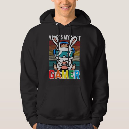 Gamer Easter Bunny Cute Video Game Gaming Boys Kin Hoodie (Voorkant)