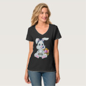 Gamer Easter Bunny Rabbit Video Game Player with C T-shirt (Voorkant volledig)