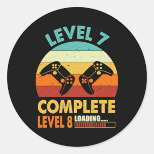 Gamer Echtgenote Getrouwd Level 7 Voltooid Level 8 Ronde Sticker