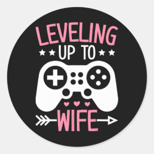 Gamer Echtgenote Moeder Leveling Up Naar Echtgenot Ronde Sticker