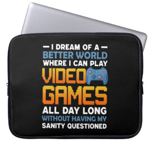 Gamer een betere wereld waar ik videospelletjes ka laptop sleeve