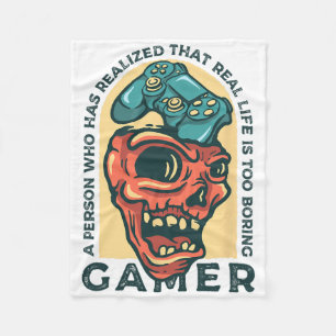 Gamer Een Persoon Die Heeft Ingezien Dat Het Echte Fleece Deken