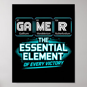 Gamer Element Periodiek Systeem Chemie Wetenschap Poster