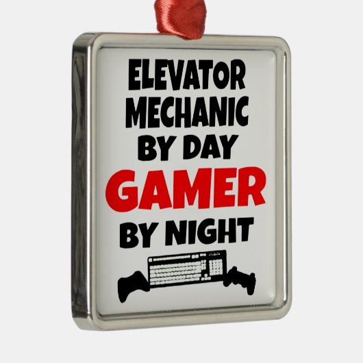 Gamer Elevator Mechanic Metalen Ornament (Rechts)