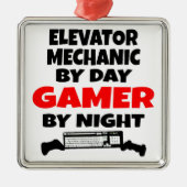 Gamer Elevator Mechanic Metalen Ornament (Voorkant)