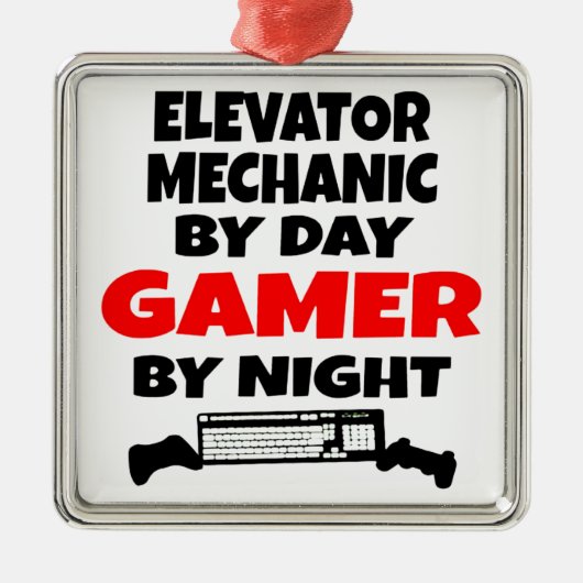 Gamer Elevator Mechanic Metalen Ornament (Voorkant)