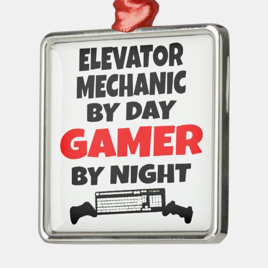 Gamer Elevator Mechanic Metalen Ornament (Links)