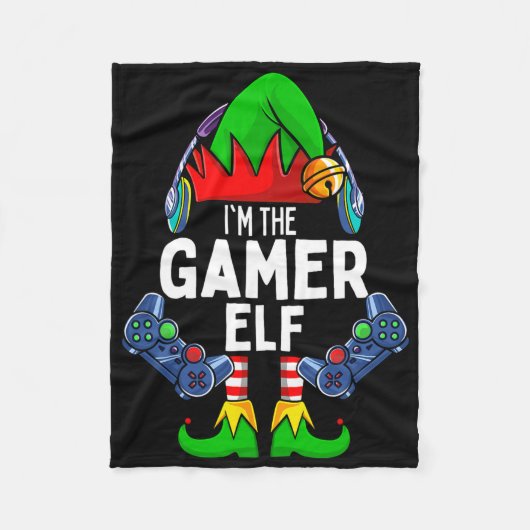 Gamer Elf bijpassende gezins Kerstmis Fleece Deken (Voorkant)
