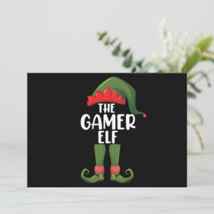 Gamer Elf bijpassende gezins Kerstmis Gamer Kaart