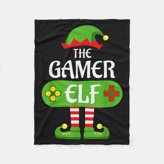 Gamer Elf Christmas Matching Group Family Fleece Deken (Voorkant)