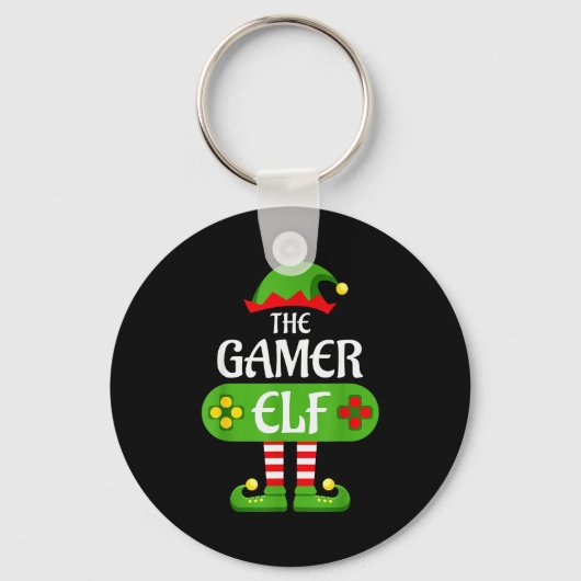 Gamer Elf Christmas Matching Group Family Sleutelhanger (Voorkant)