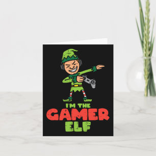 Gamer Elf Dab-kerstfamilie biedt Kinder Mannen Kaart