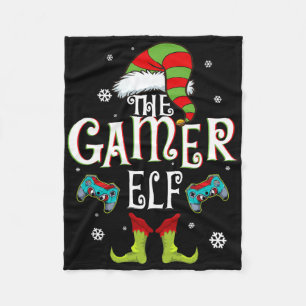 Gamer Elf Familie Bijpassend Kerst Groep Pret Cade Fleece Deken