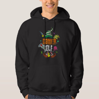 Gamer Elf Familie Bijpassende Kerst Groep Xmas Pyj Hoodie
