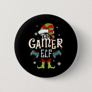 Gamer Elf Familie Matching Kerstgroep Leuk cadeau Ronde Button 5,7 Cm