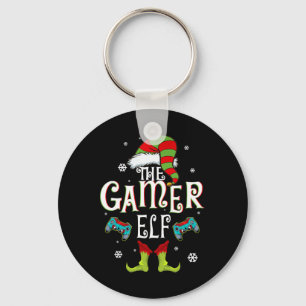 Gamer Elf Familie Matching Kerstgroep Leuk cadeau Sleutelhanger