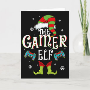 Gamer Elf Familie Matching Kerstmis Groep Pret Cad Kaart