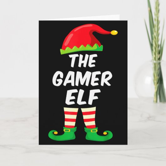 Gamer Elf Family Matching Funny Christmas Costume  Kaart (Voorkant)