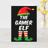 Gamer Elf Family Matching Funny Christmas Costume  Kaart (Gele Bloem)