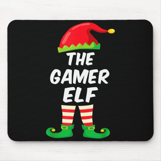 Gamer Elf Family Matching Funny Christmas Costume  Muismat (Voorkant)