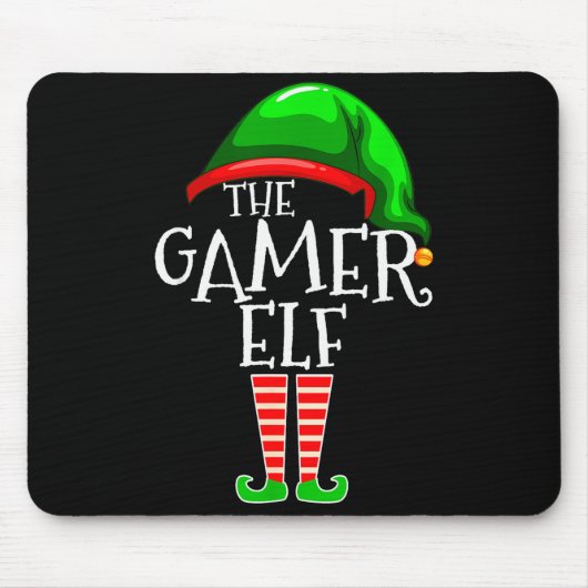 Gamer Elf Family Matching Group Christmas Video Ga Muismat (Voorkant)