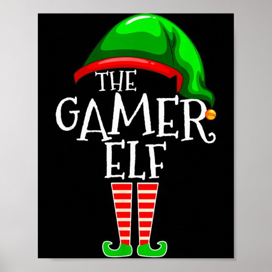 Gamer Elf Family Matching Group Christmas Video Ga Poster (Voorkant)