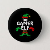Gamer Elf Family Matching Shirten kerstcadeaus V Ronde Button 5,7 Cm (Voorkant)