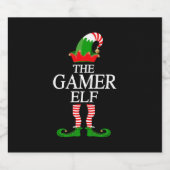 Gamer Elf - Gamer Kerstmis Elf Sparkling Wijnetiket (Enkel label)
