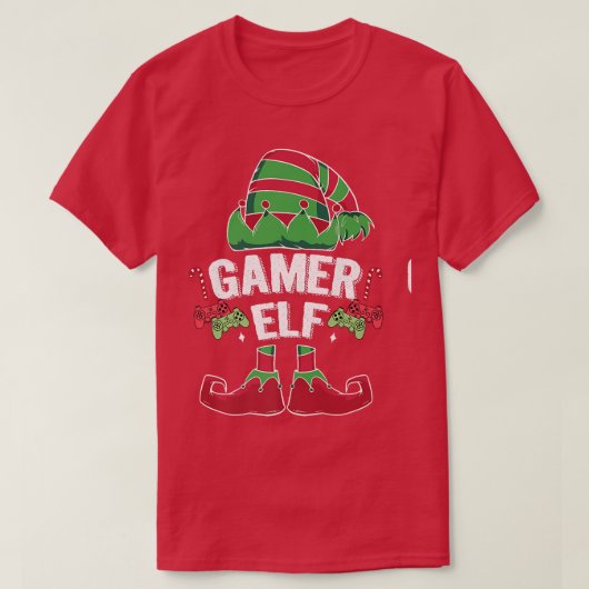 Gamer Elf Graphic Video Game Player Gaming Nerd Ge T-shirt (Design voorkant)