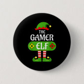 Gamer Elf Kerst Matching Groep Familie Ronde Button 5,7 Cm (Voorkant)